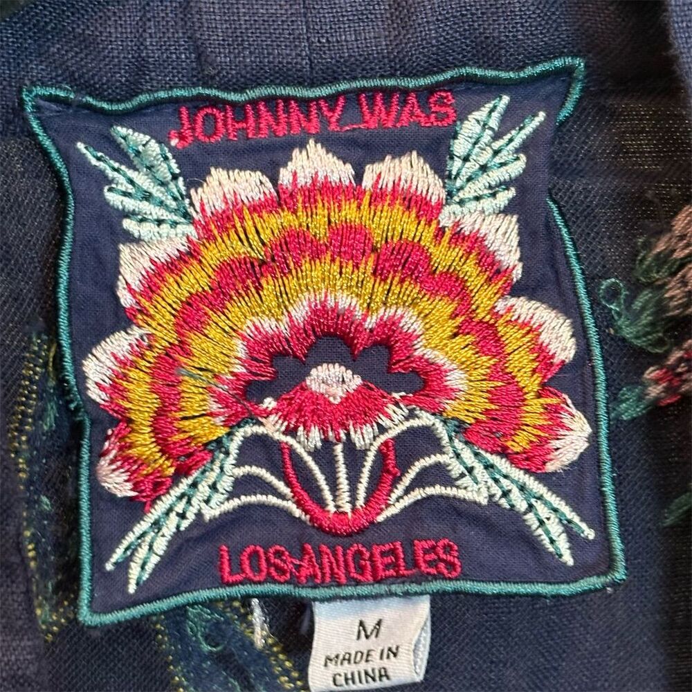 Johnny Was Kaluhi Embroidered Floral Cropped Kimono Vibrant Boho Chic Multicolor - Picture 3 of 8